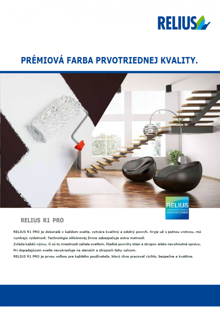 Disperzno-silikónová farba RELIUS             R1 PRO